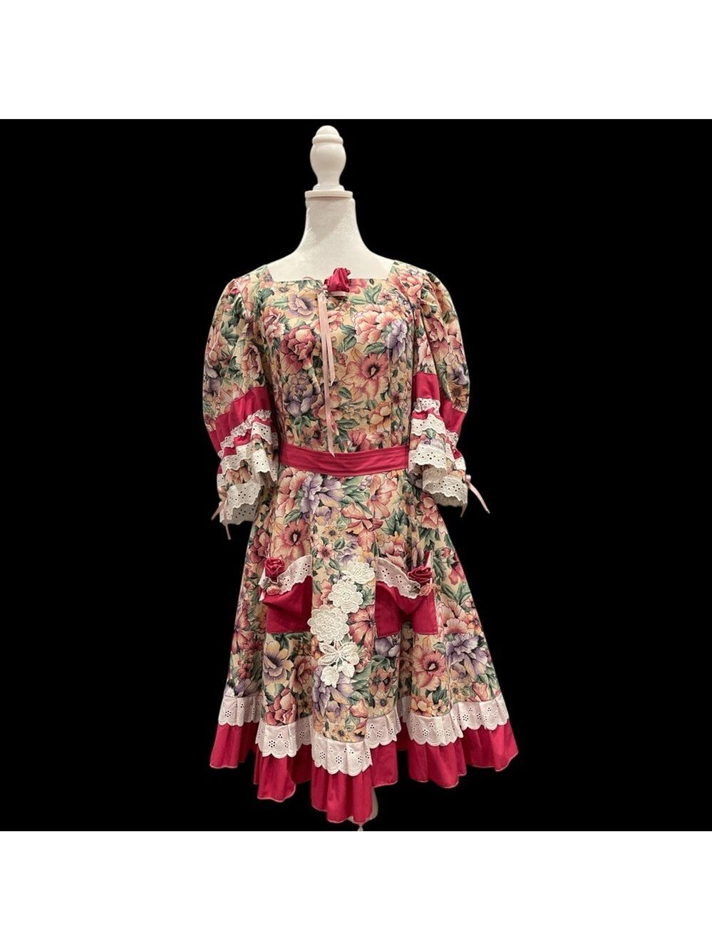 Floral Prairie 2 Piece Set M Cottagecore Romantic Fairycore Vintage Style - Picture 2 of 11